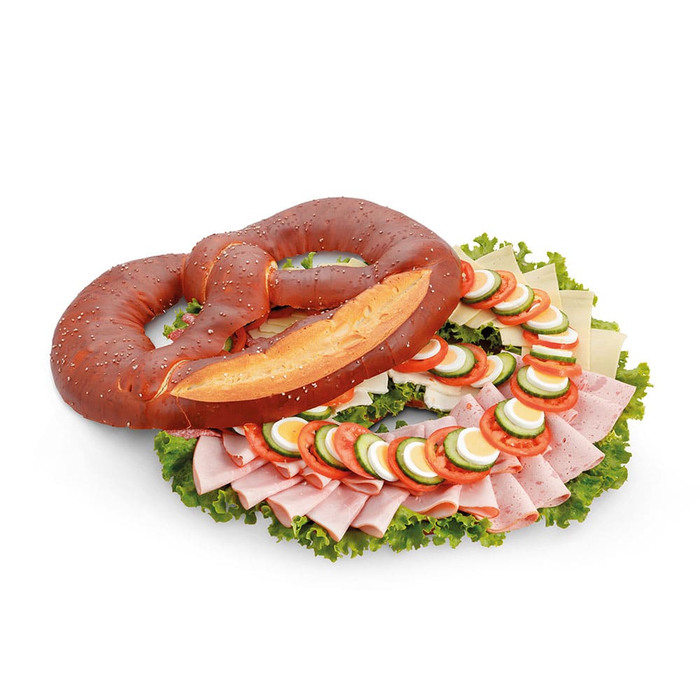 große belegte Big Brezel (Wurst- / Käse-Variationen)